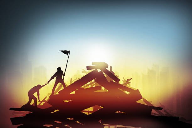 a man help his friend to target,success concept